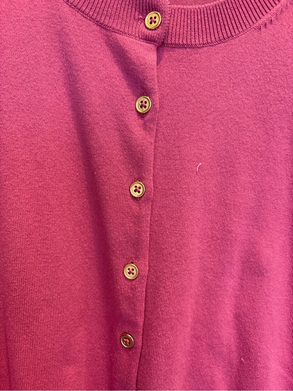 Boden Raspberry Pink Crewneck Button-Front Cardigan - Picture 2 of 6
